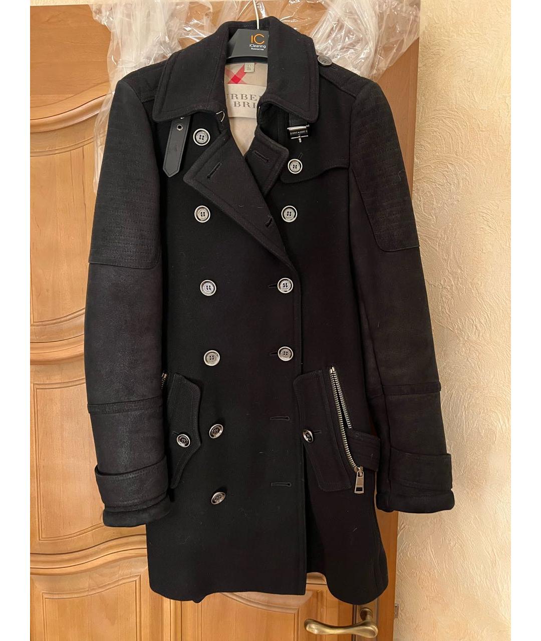 BURBERRY Черное замшевое пальто, фото 4
