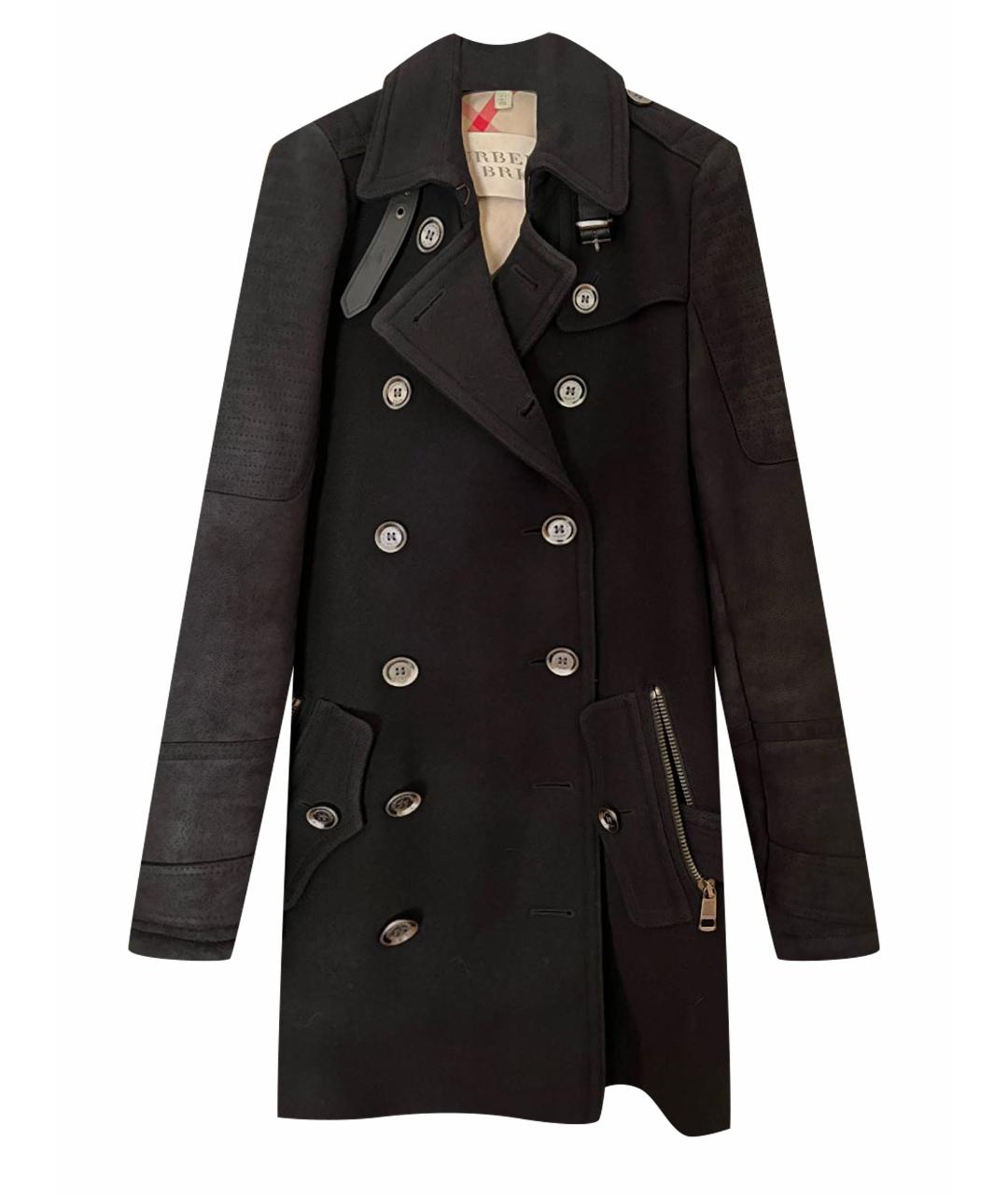 BURBERRY Черное замшевое пальто, фото 1