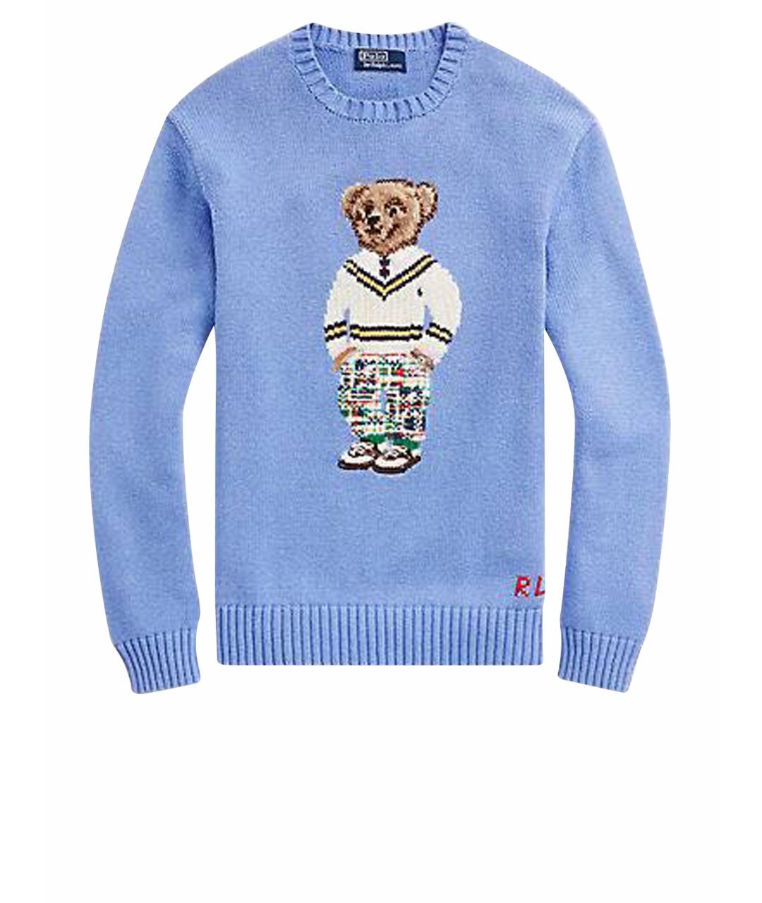 POLO RALPH LAUREN Голубой хлопковый джемпер / свитер, фото 1