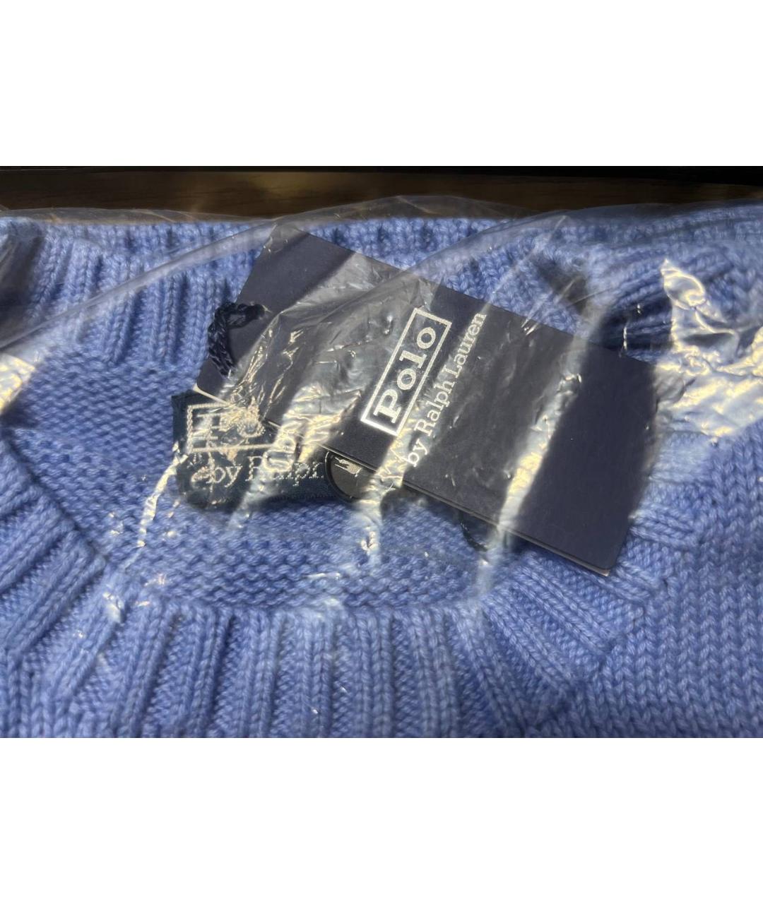POLO RALPH LAUREN Голубой хлопковый джемпер / свитер, фото 2