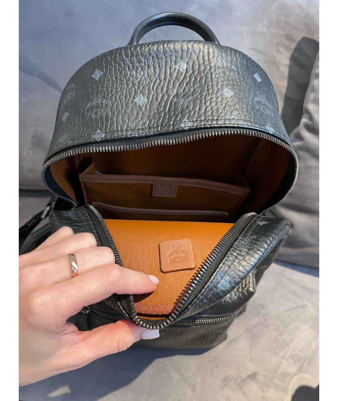 MCM Черный рюкзак из искусственной кожи, фото 4