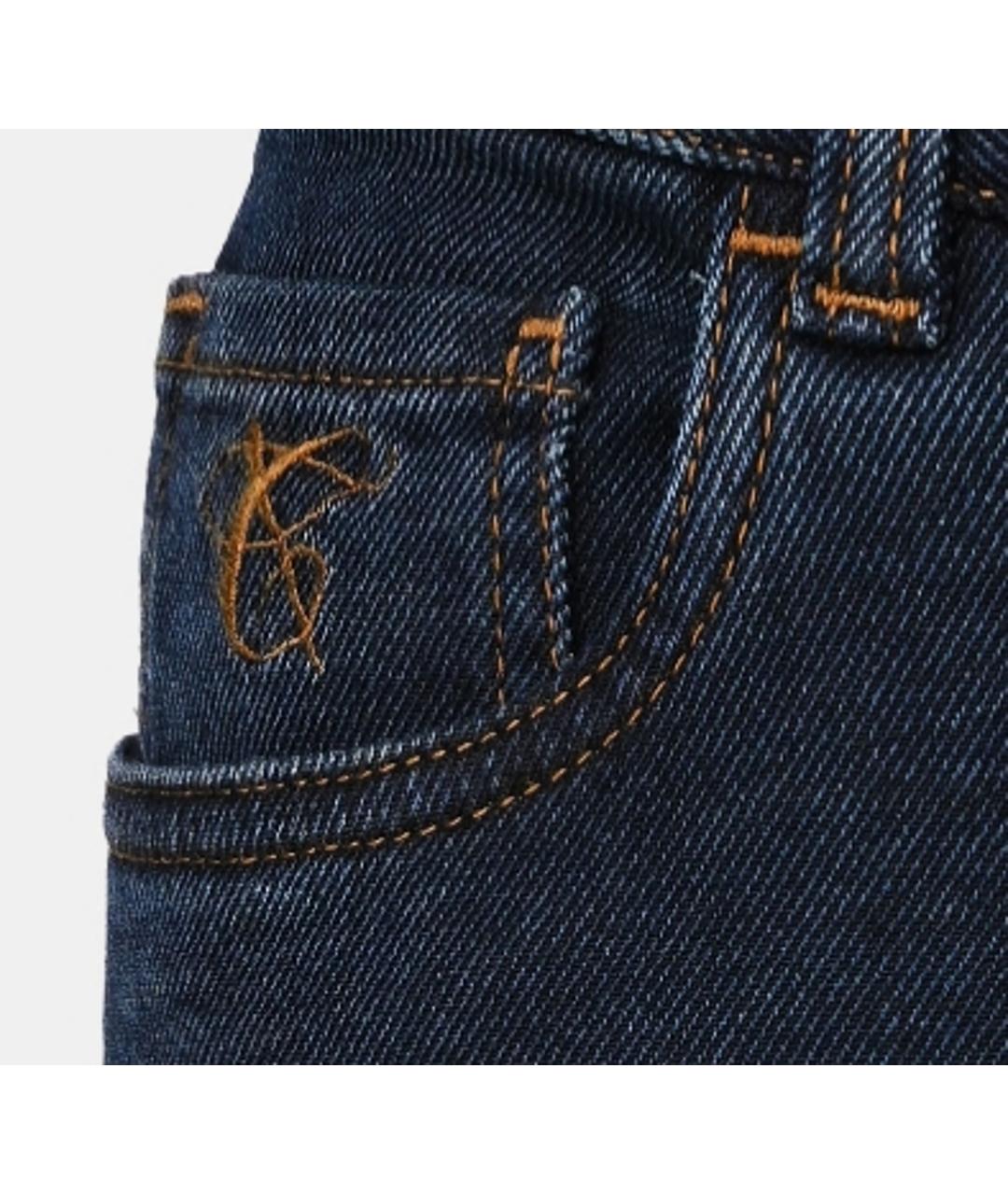 CANALI Темно-синие хлопковые прямые джинсы, фото 3
