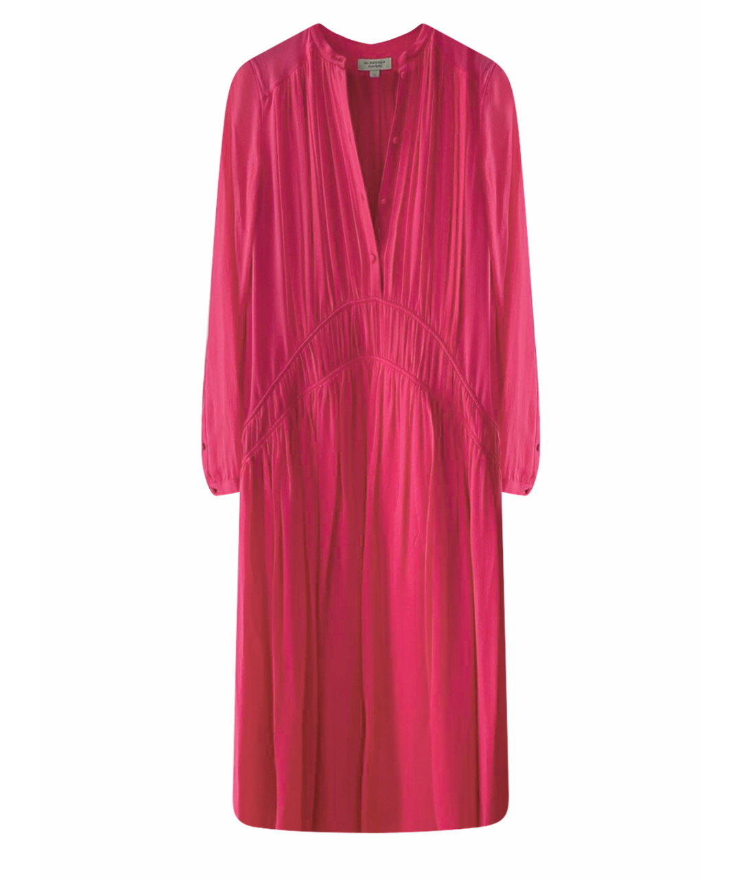 BURBERRY Фуксия шелковое повседневное платье, фото 1