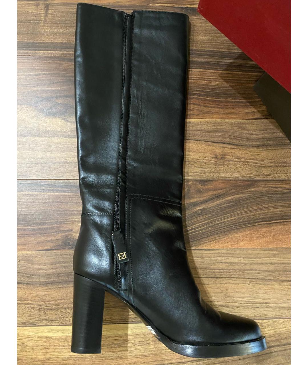 FERRAGAMO Черные кожаные сапоги, фото 6