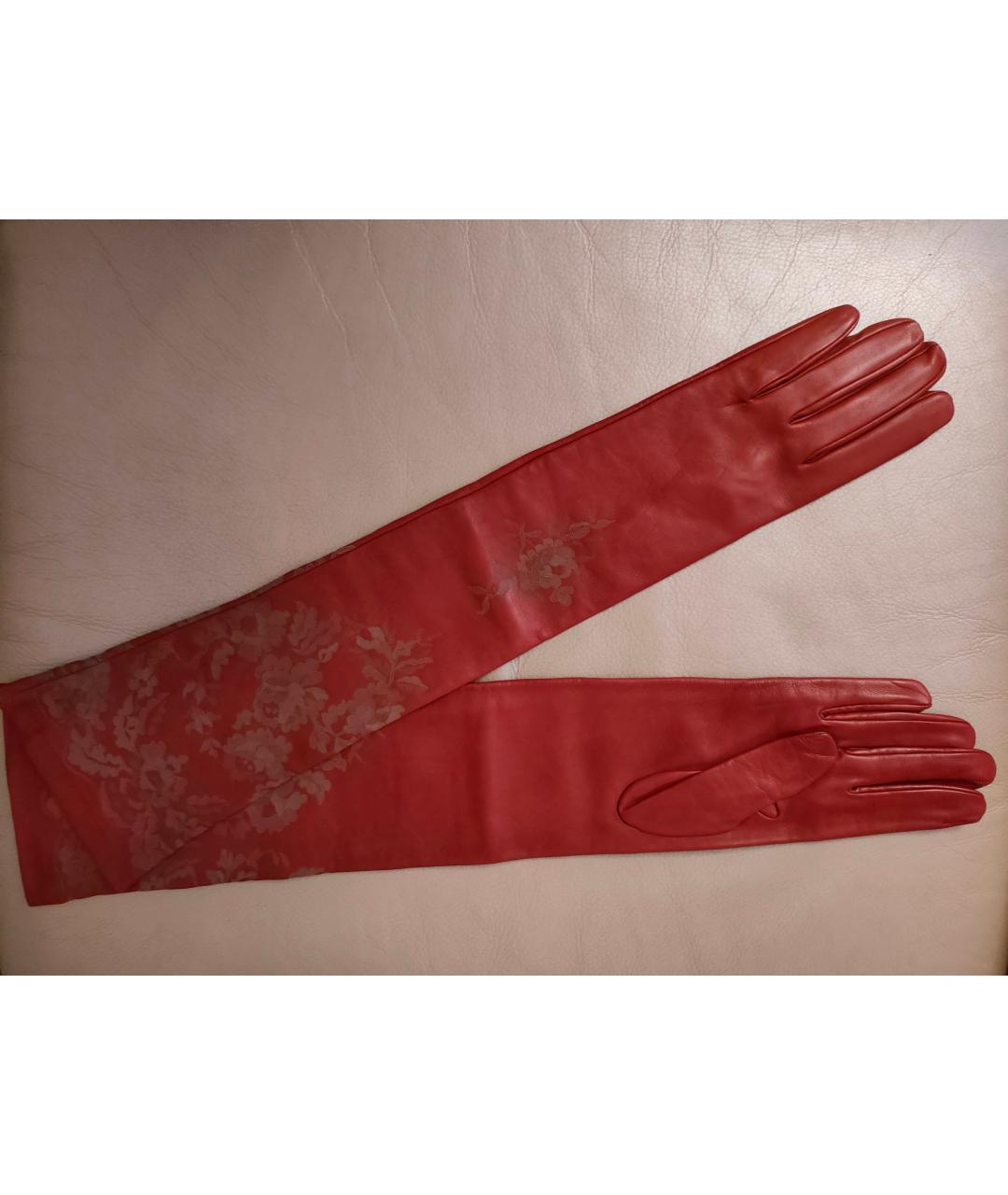 VALENTINO Красные кожаные перчатки, фото 6