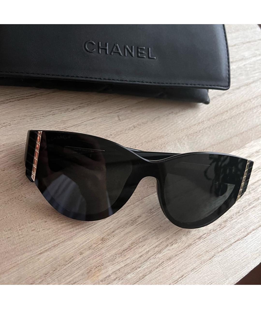 CHANEL Черные пластиковые солнцезащитные очки, фото 5