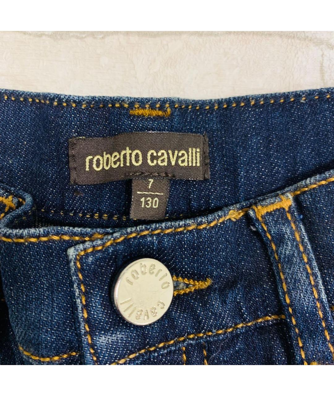 ROBERTO CAVALLI Темно-синие деним детские джинсы, фото 5