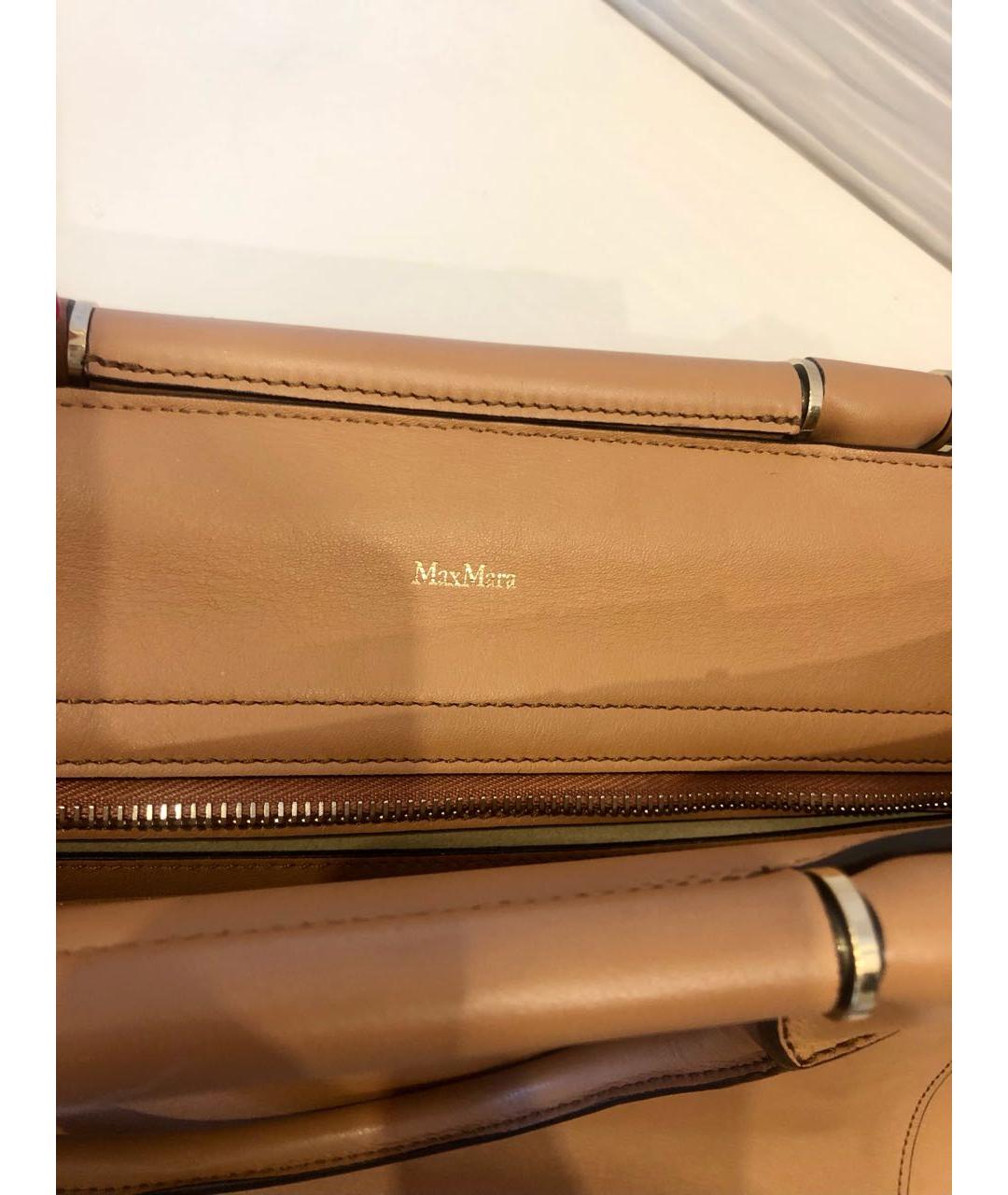 MAX MARA Коричневая кожаная сумка через плечо, фото 5