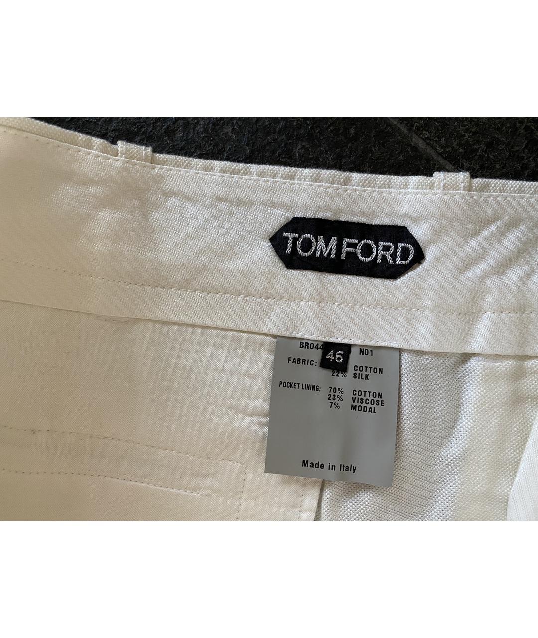 TOM FORD Белые хлопковые классические брюки, фото 6