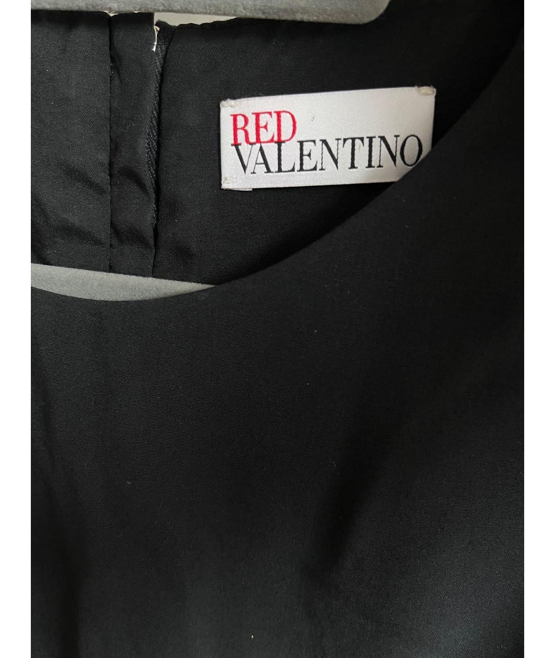 RED VALENTINO Черное хлопковое повседневное платье, фото 3