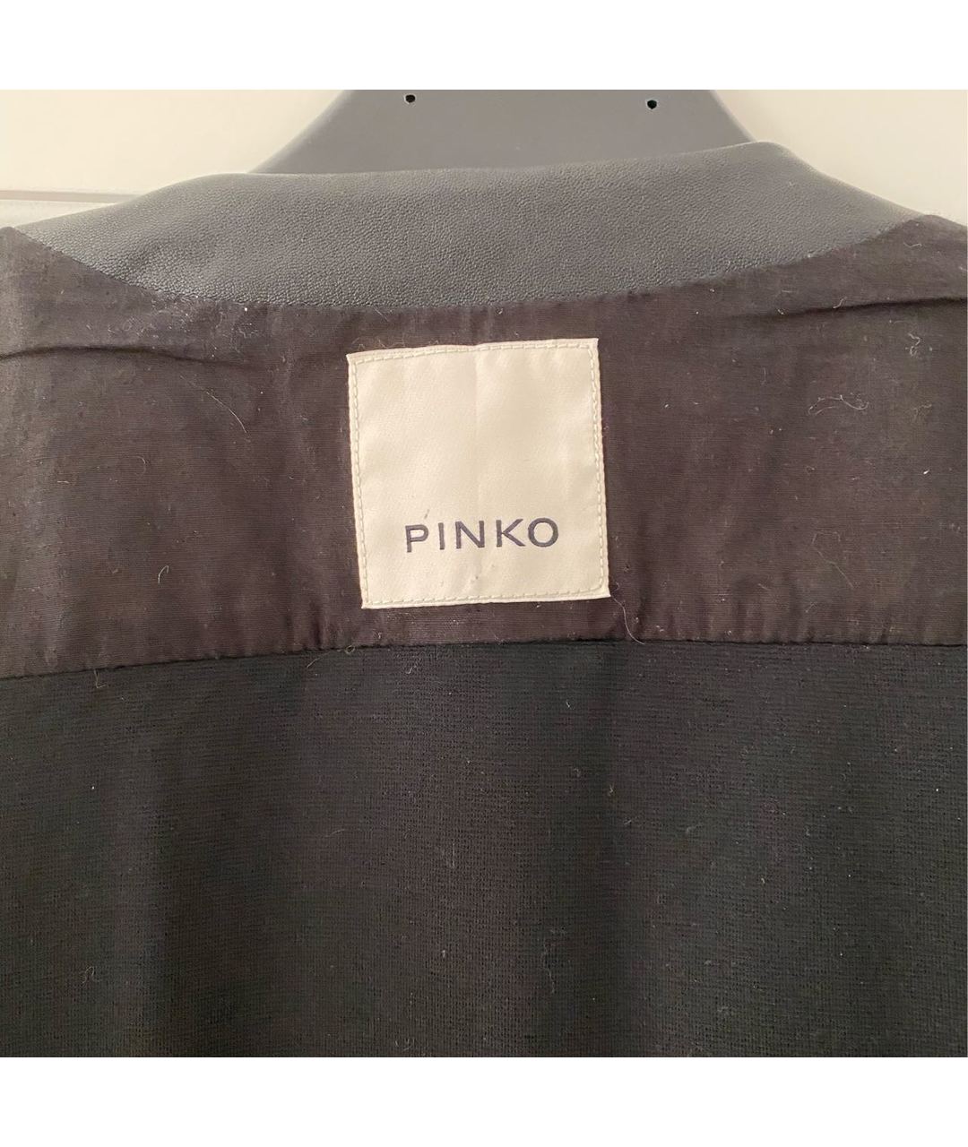 PINKO Черная кожаная куртка, фото 3