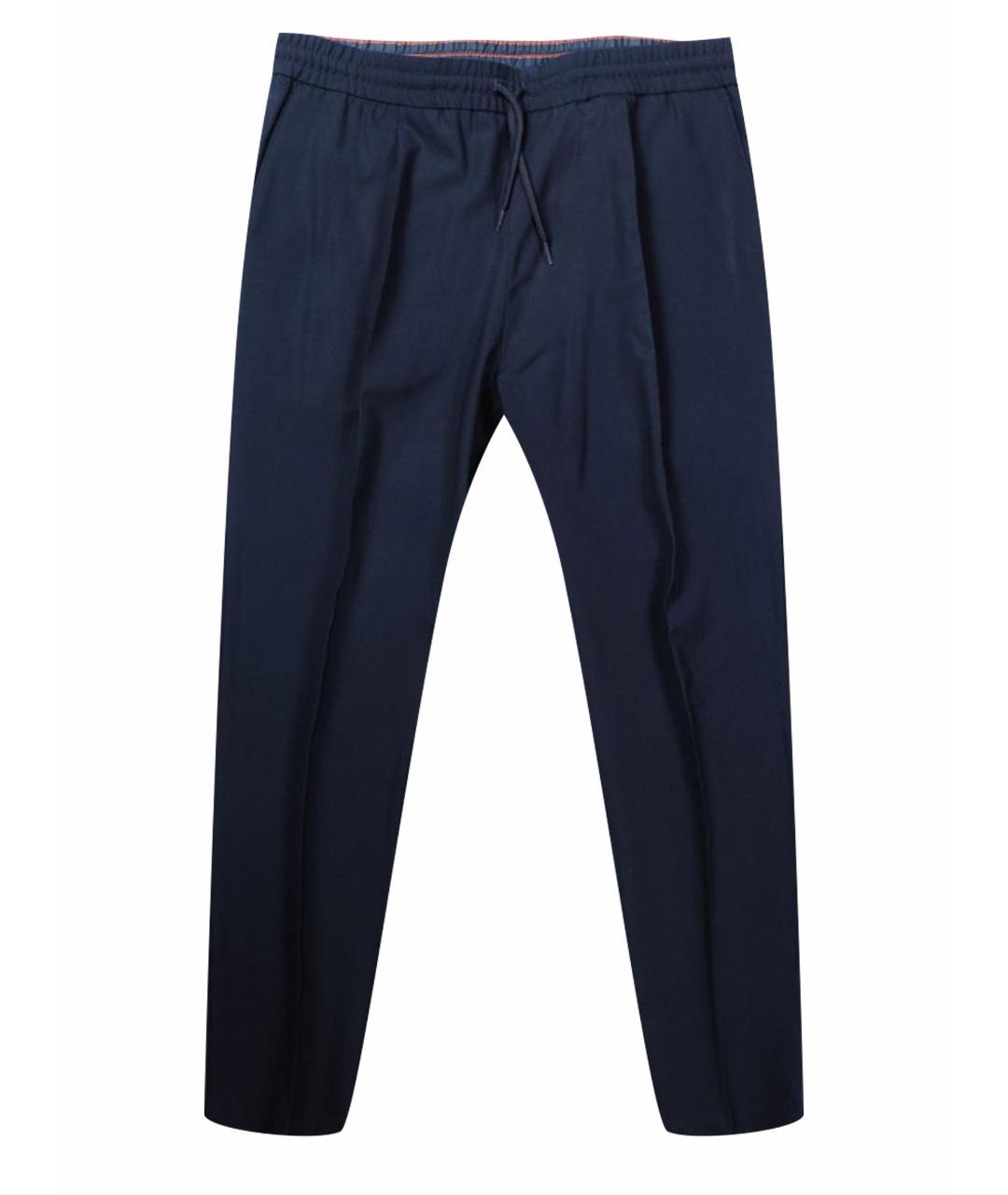 EMPORIO ARMANI Темно-синие шерстяные классические брюки, фото 1
