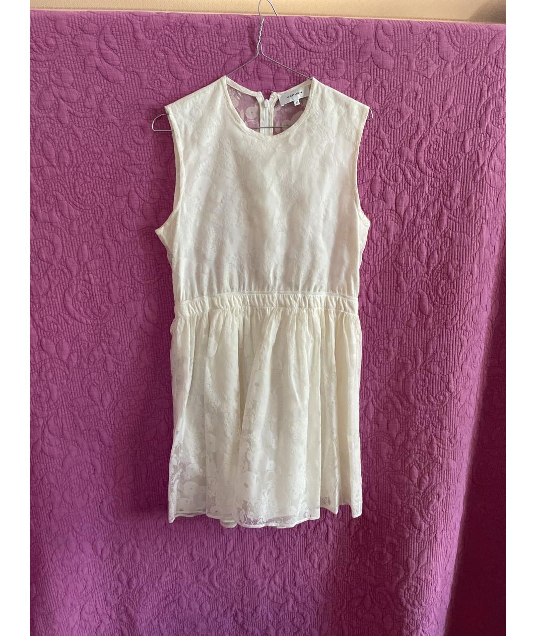 CARVEN Белое полиамидовое коктейльное платье, фото 6
