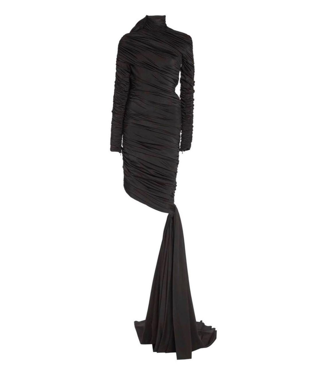 BALENCIAGA Черное синтетическое вечернее платье, фото 1