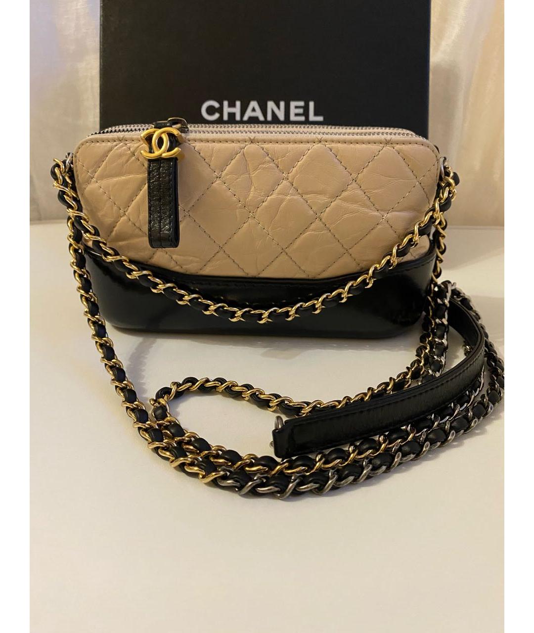 CHANEL PRE-OWNED Бежевая кожаная сумка через плечо, фото 9