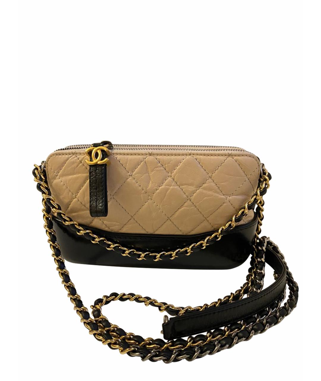 CHANEL Бежевая кожаная сумка через плечо, фото 1