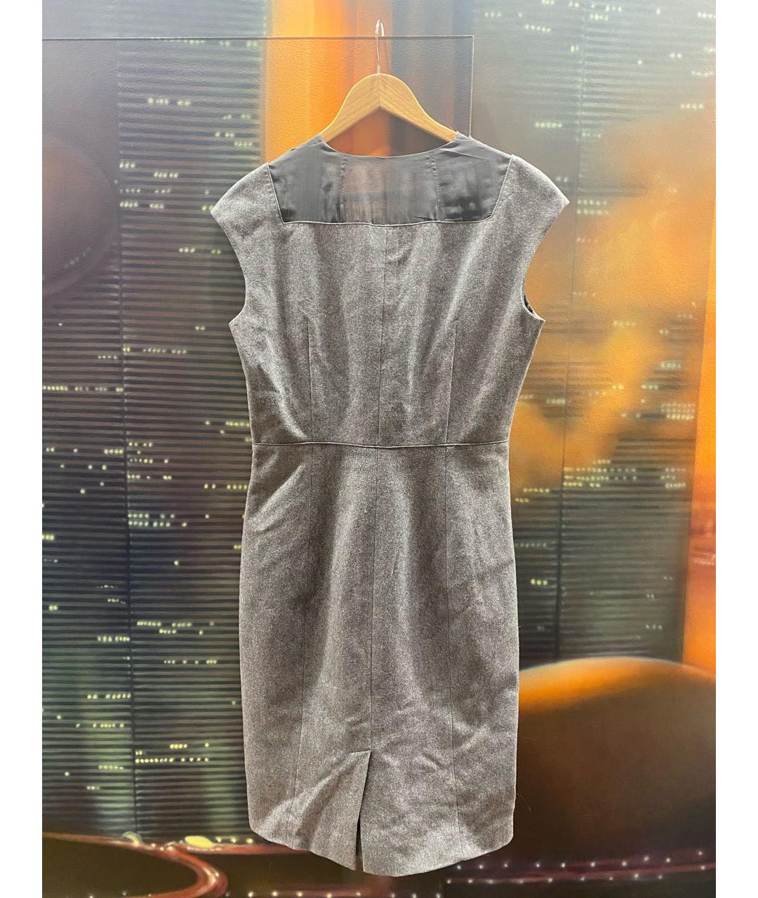COSTUME NATIONAL Серое шерстяное повседневное платье, фото 2