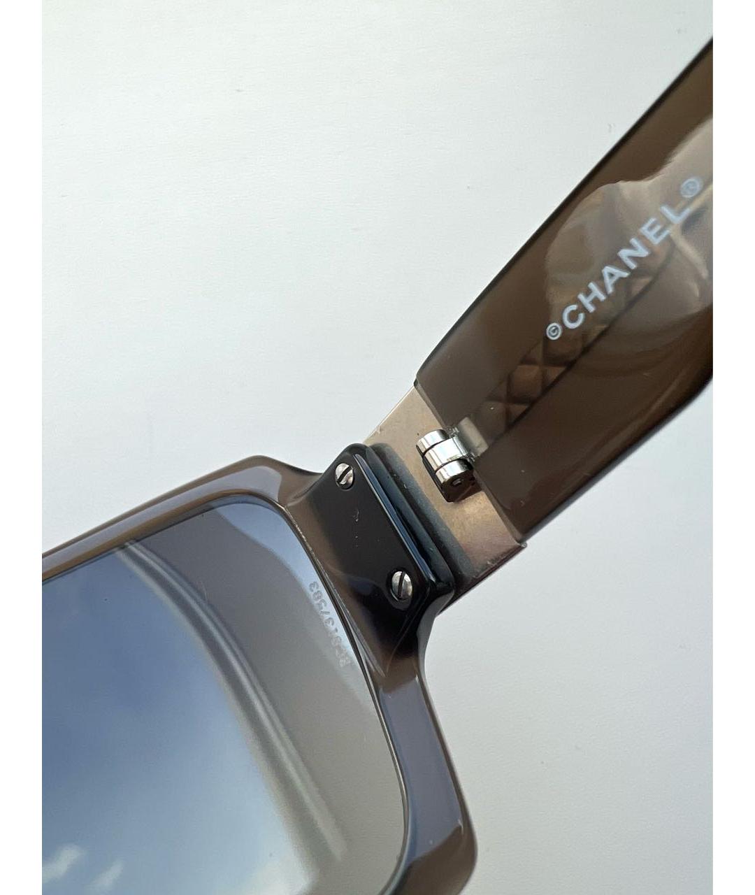 CHANEL PRE-OWNED Антрацитовые пластиковые солнцезащитные очки, фото 5