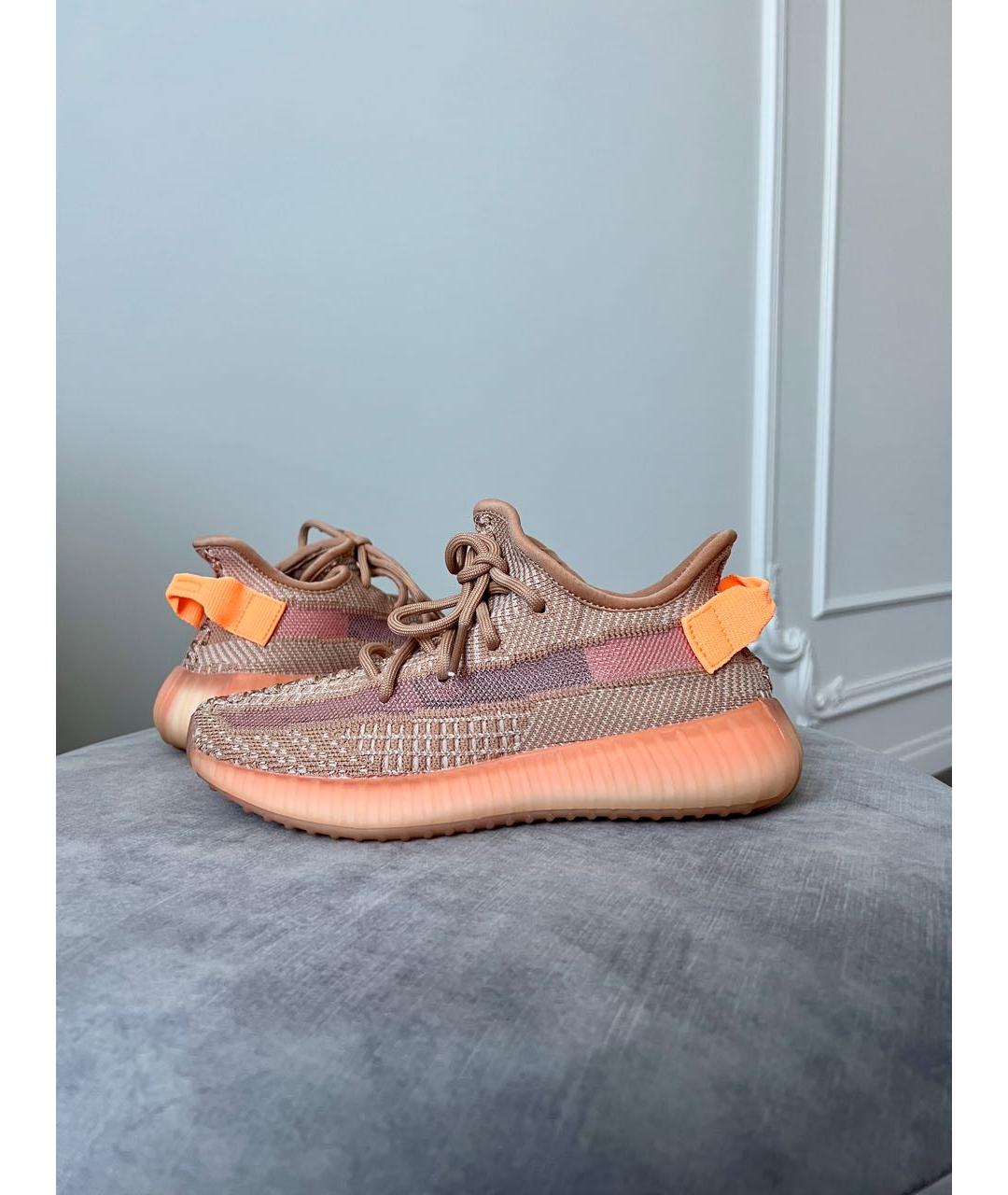 ADIDAS YEEZY Коралловые текстильные кроссовки, фото 9