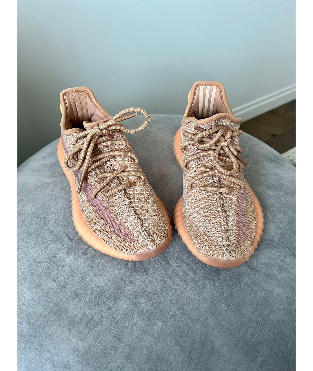 ADIDAS YEEZY Коралловые текстильные кроссовки, фото 2