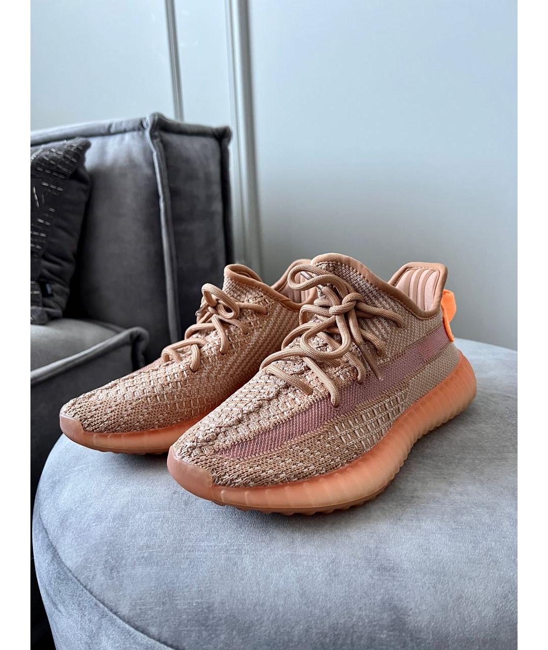 ADIDAS YEEZY Коралловые текстильные кроссовки, фото 8