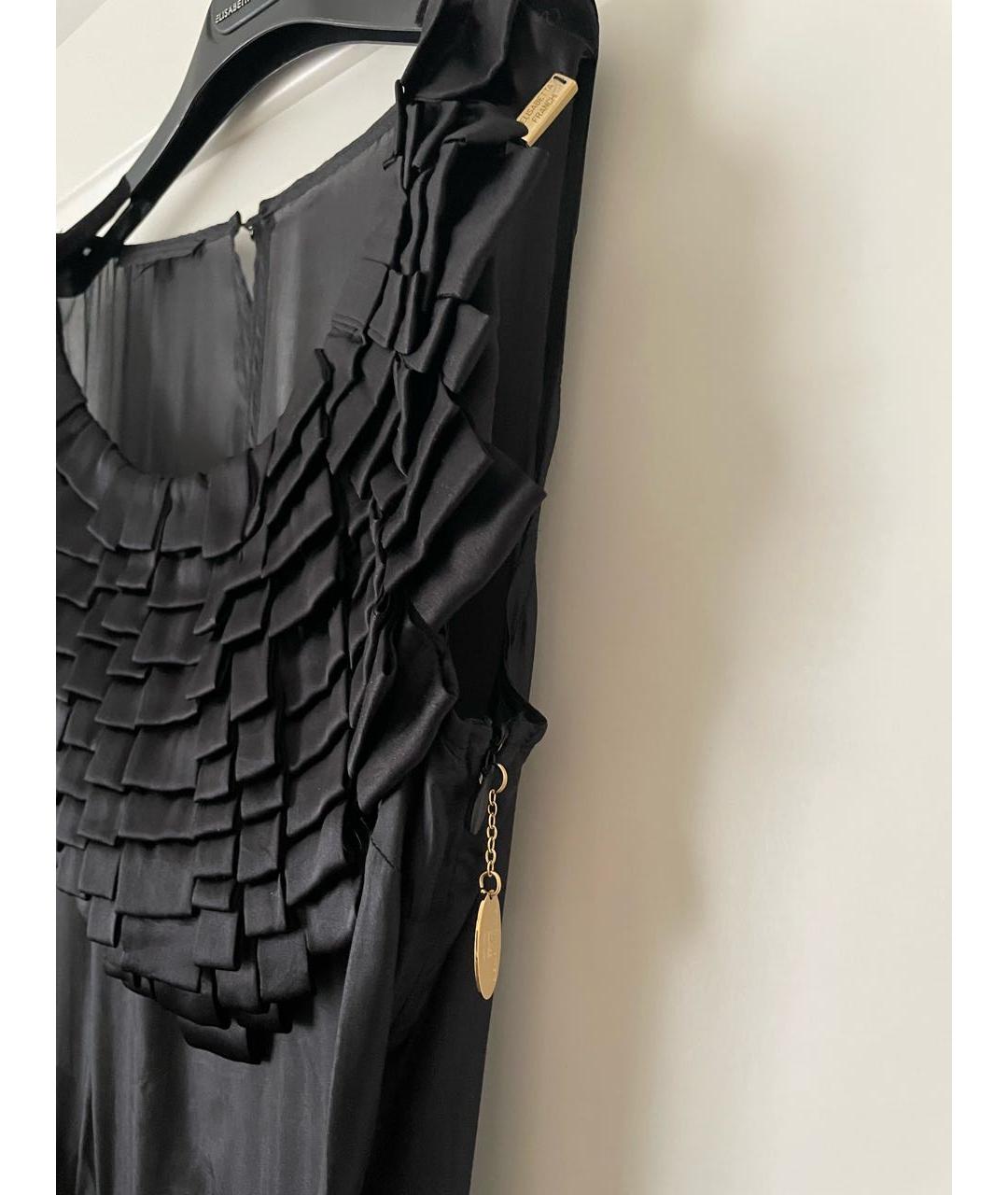 ELISABETTA FRANCHI Черное полиэстеровое коктейльное платье, фото 4