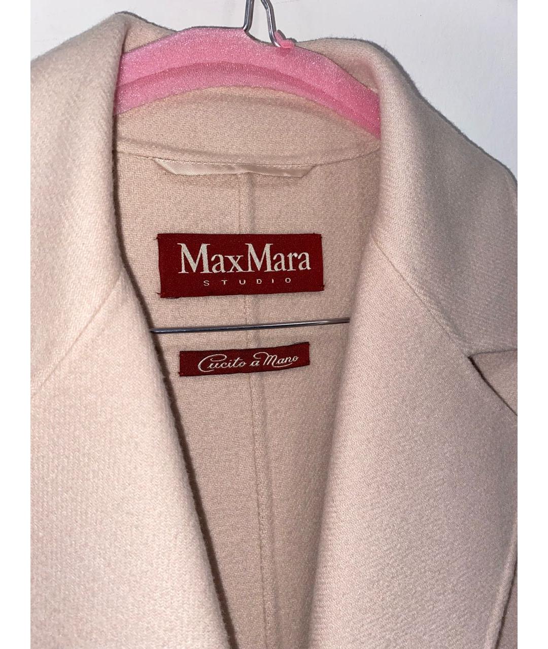 MAX MARA STUDIO Бежевое шерстяное пальто, фото 3
