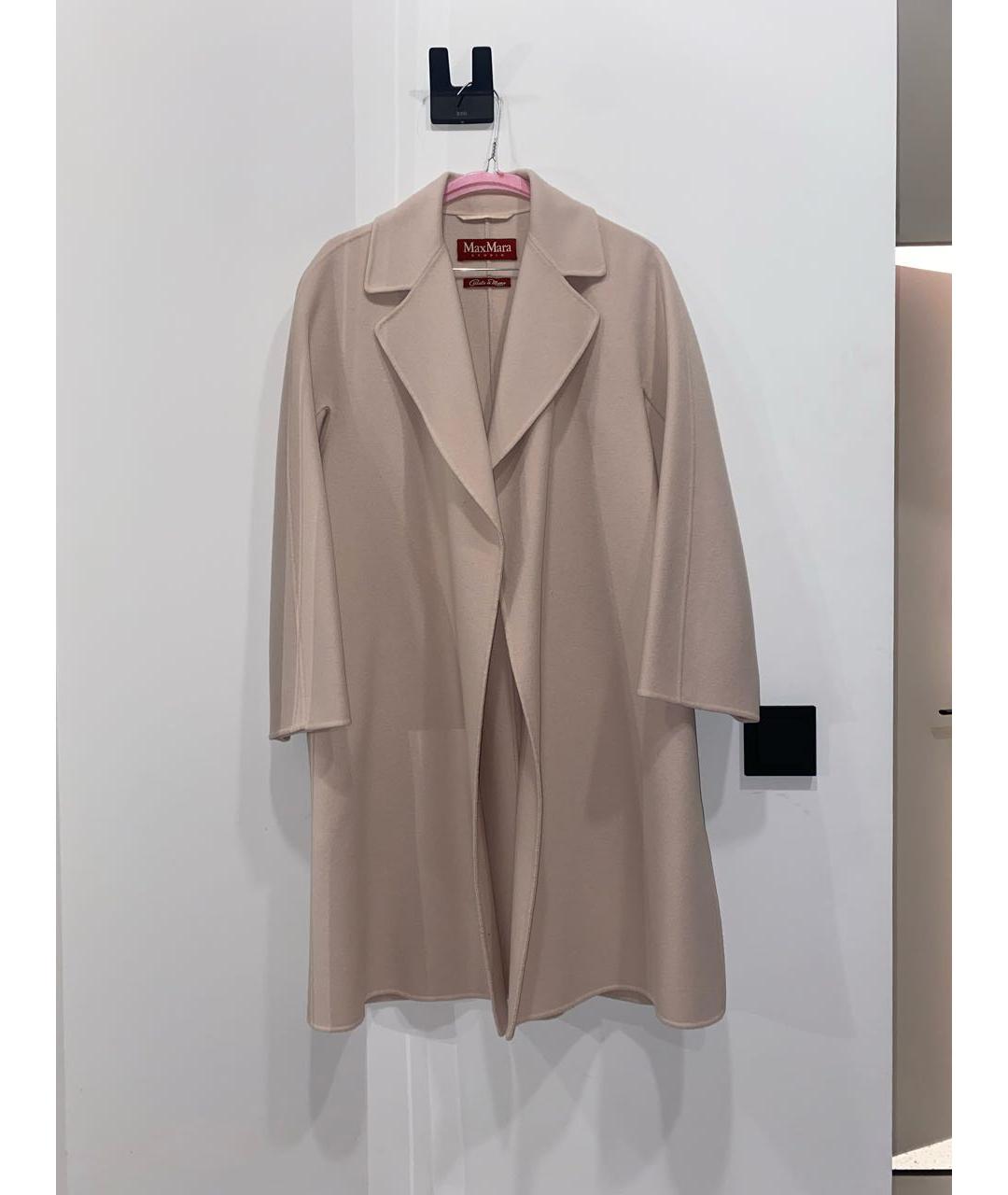 MAX MARA STUDIO Бежевое шерстяное пальто, фото 6