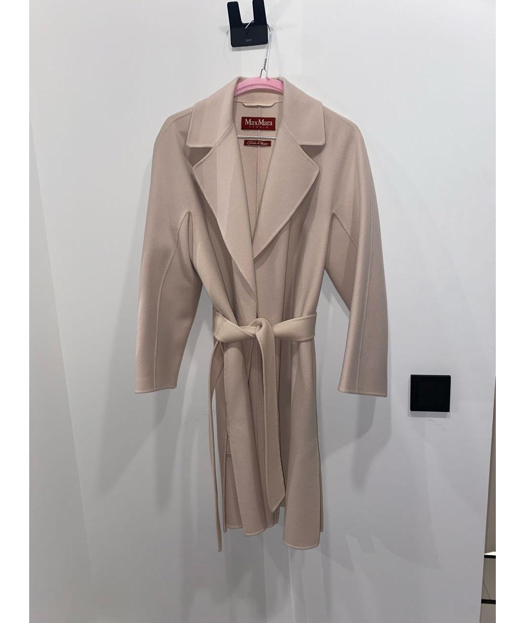 MAX MARA STUDIO Бежевое шерстяное пальто, фото 4