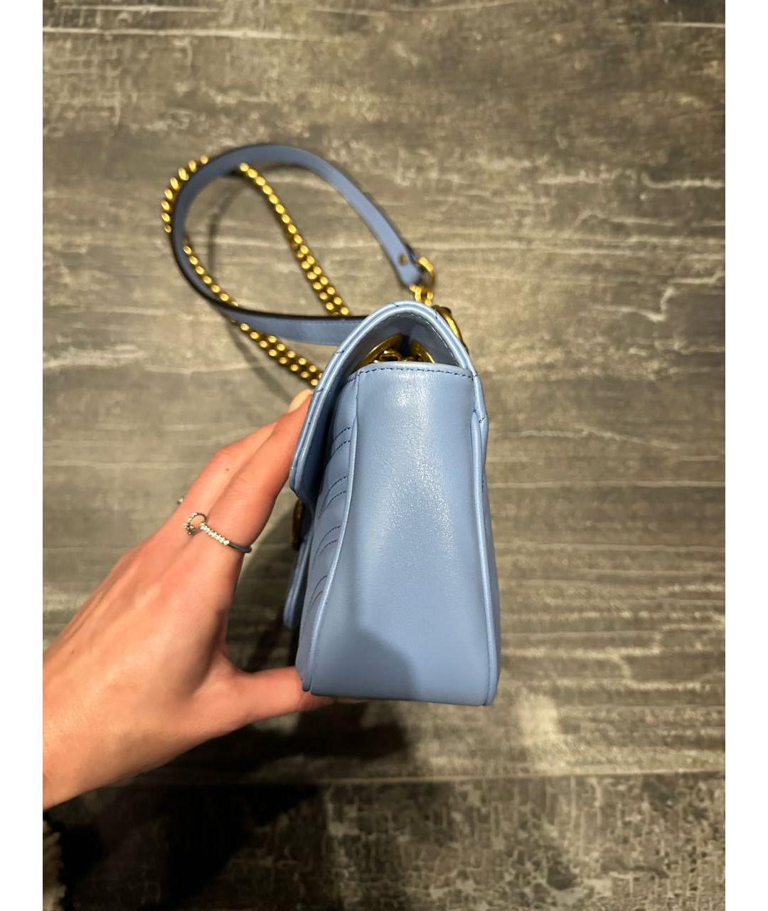 GUCCI Голубая кожаная сумка через плечо, фото 3