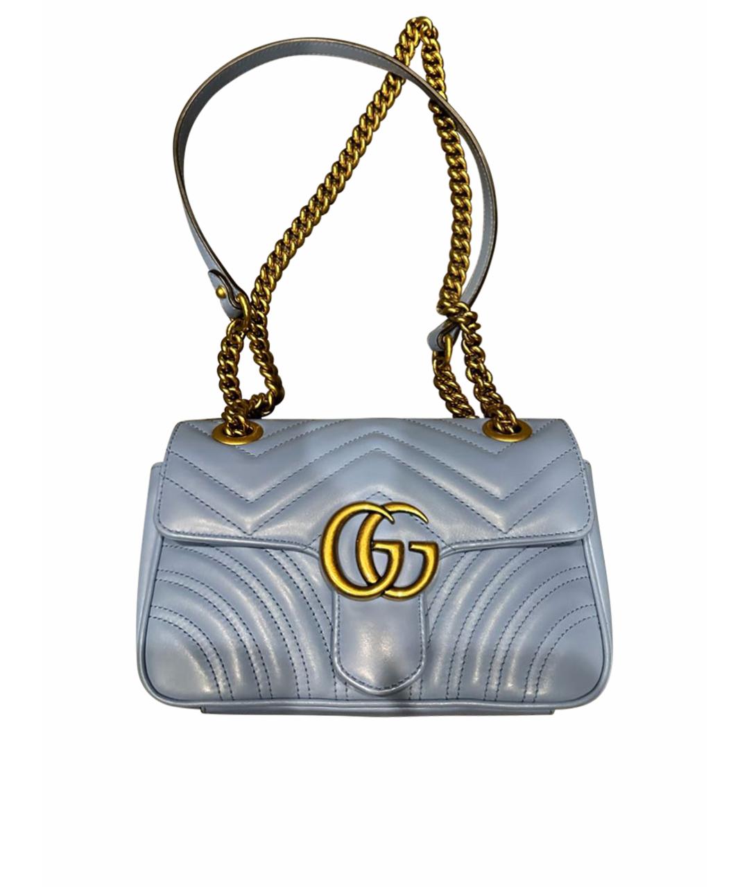 GUCCI Голубая кожаная сумка через плечо, фото 1