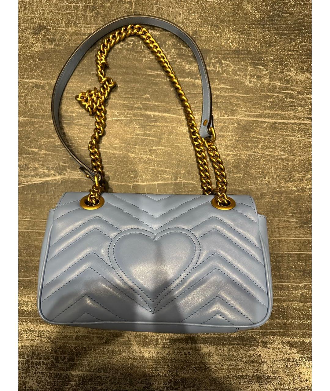 GUCCI Голубая кожаная сумка через плечо, фото 2
