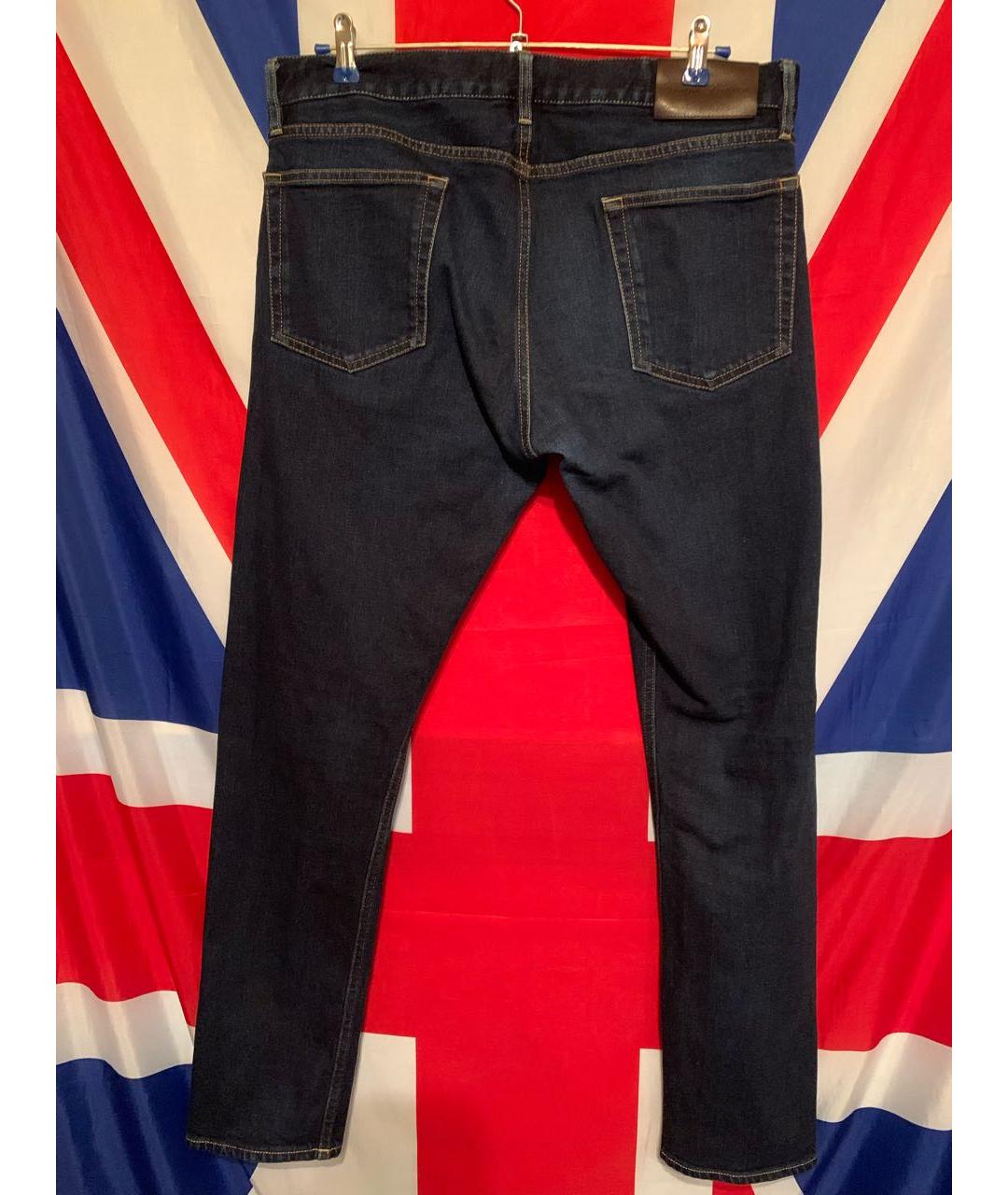 RALPH LAUREN PURPLE LABEL Темно-синие хлопко-эластановые джинсы скинни, фото 2