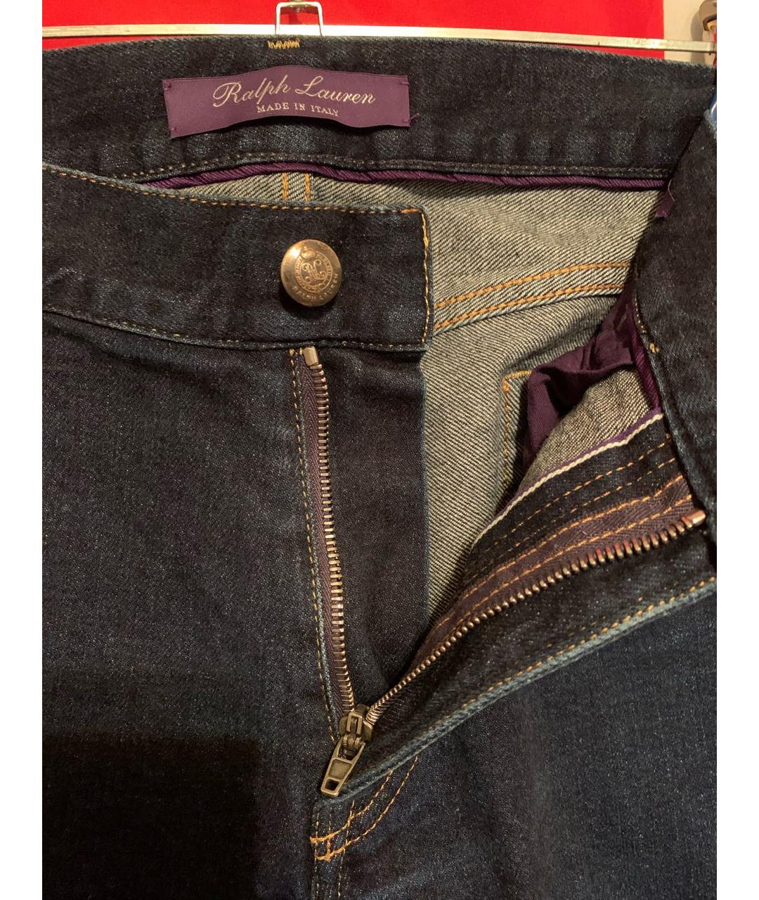 RALPH LAUREN PURPLE LABEL Темно-синие хлопко-эластановые джинсы скинни, фото 4