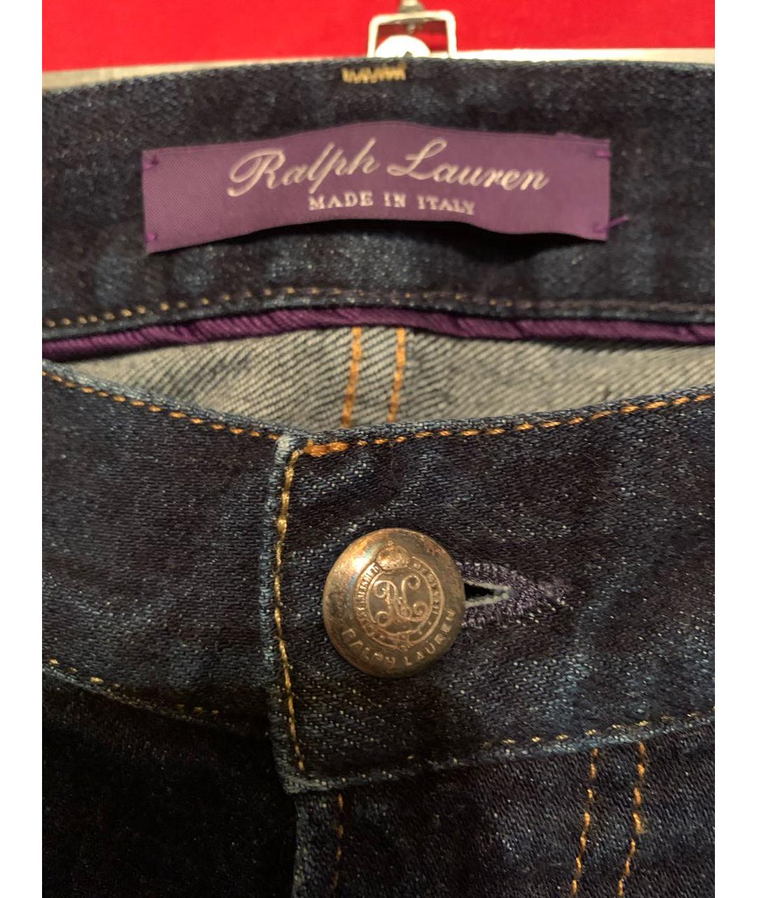 RALPH LAUREN PURPLE LABEL Темно-синие хлопко-эластановые джинсы скинни, фото 3