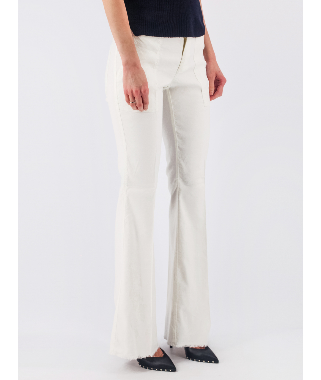 ERMANNO SCERVINO Белые хлопковые брюки широкие, фото 2