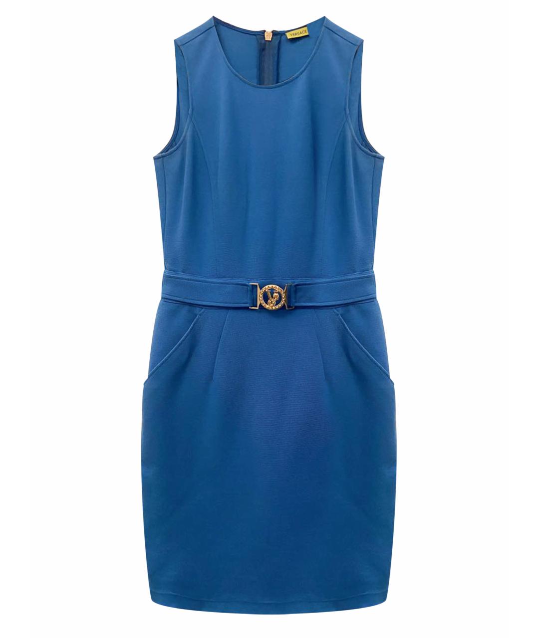VERSACE JEANS COUTURE Синее вискозное коктейльное платье, фото 1