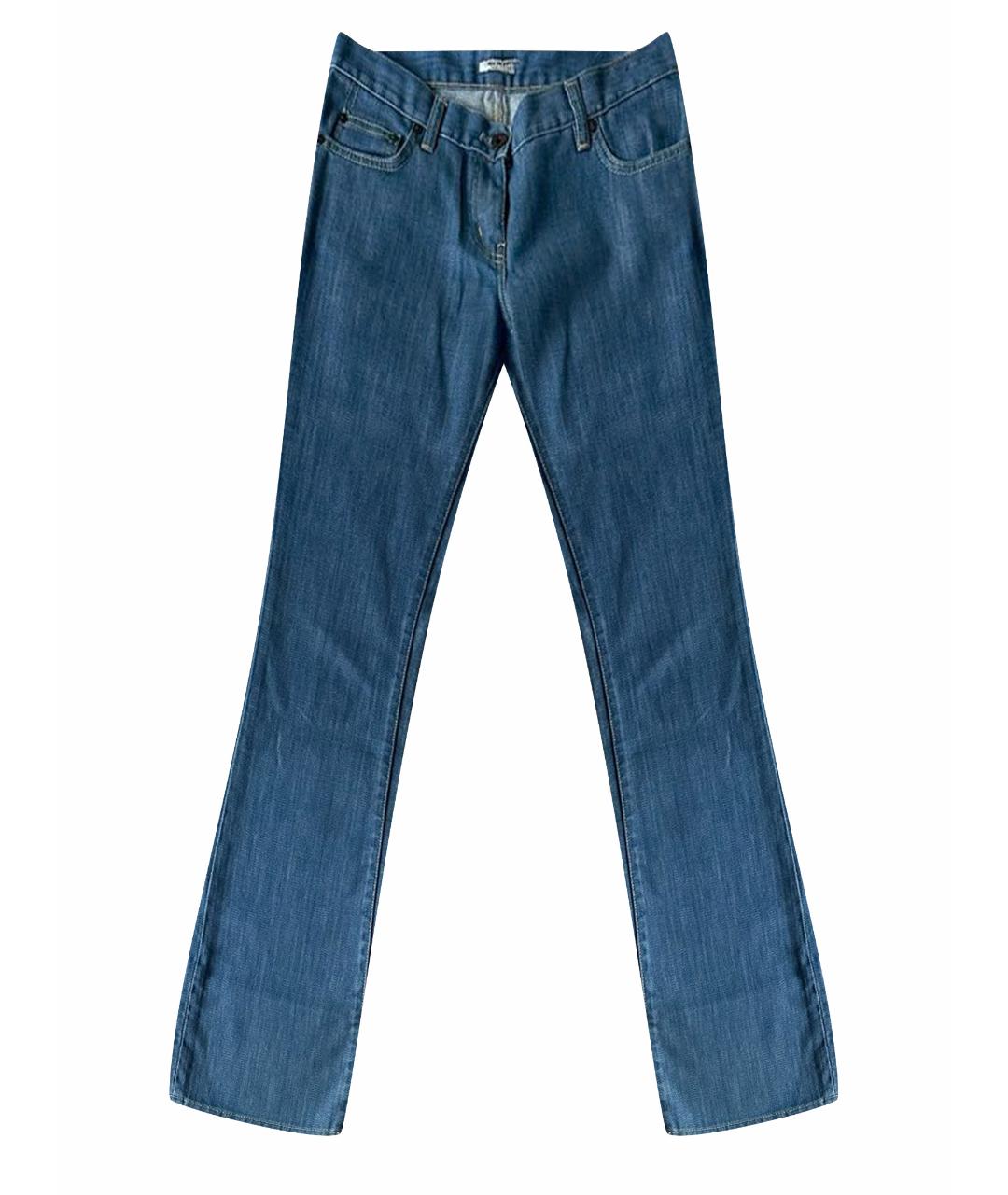 MIU MIU Синие хлопковые джинсы клеш, фото 1
