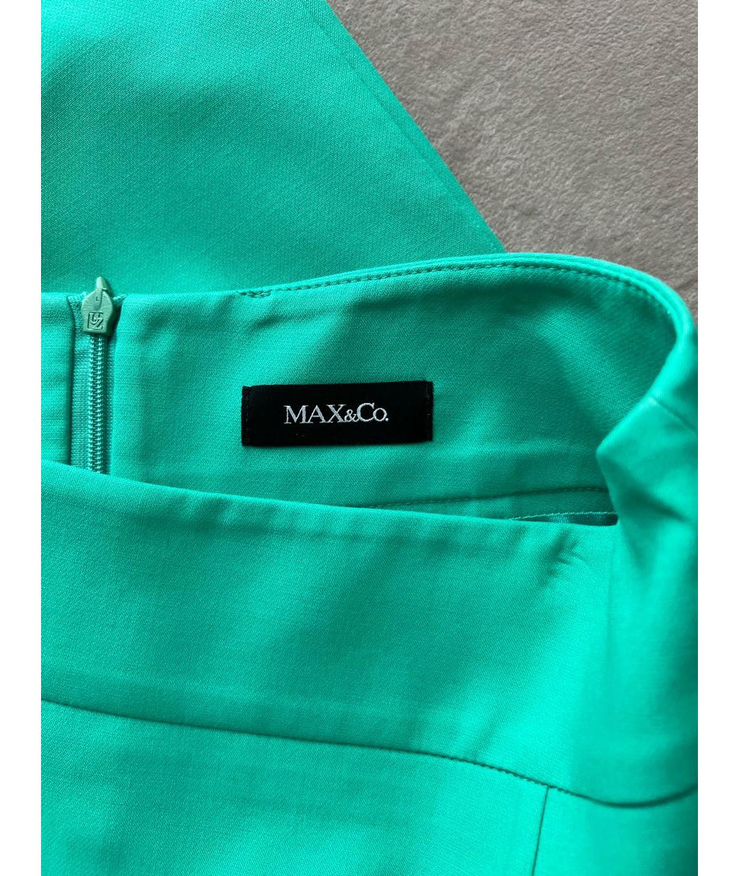 MAX&CO Зеленая полиэстеровая юбка миди, фото 3