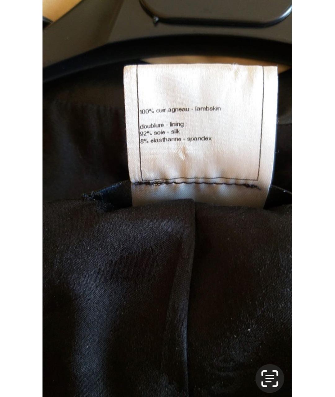 CHANEL PRE-OWNED Черный кожаный жакет/пиджак, фото 7