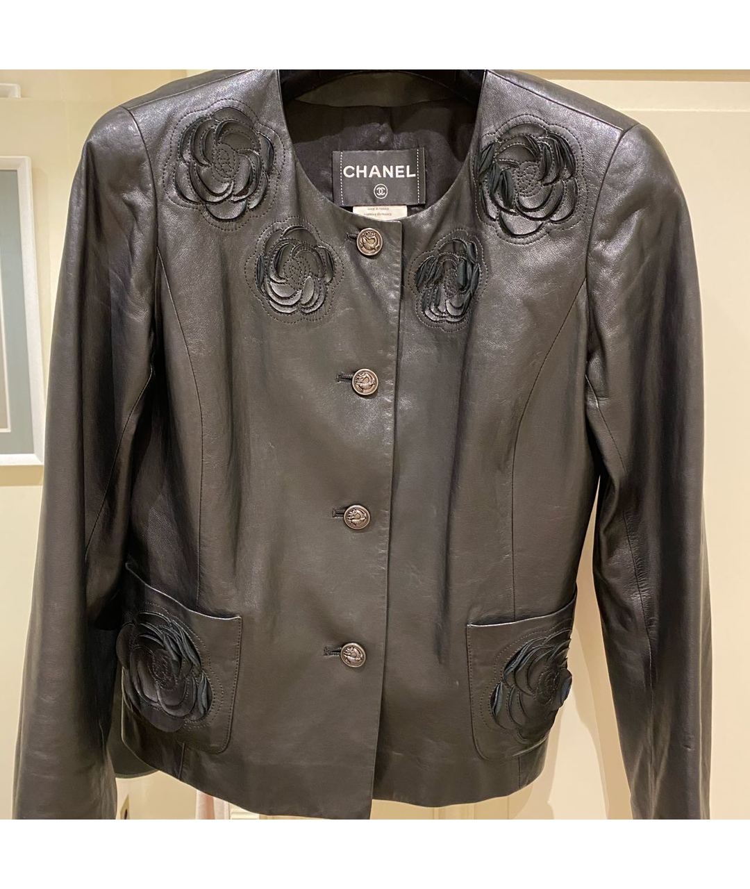 CHANEL PRE-OWNED Черный кожаный жакет/пиджак, фото 5