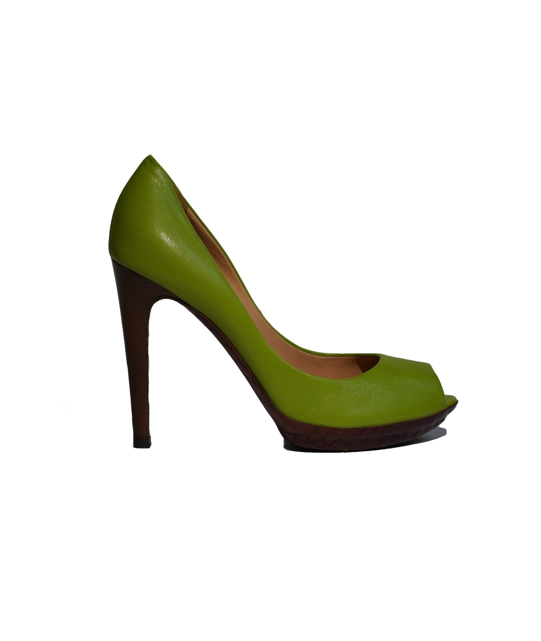 BOTTEGA VENETA Зеленые кожаные туфли, фото 1