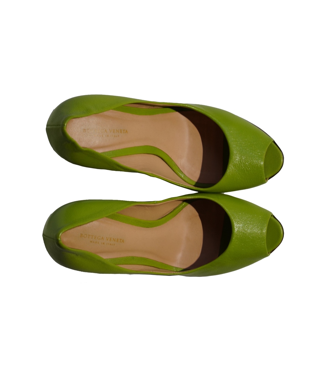 BOTTEGA VENETA Зеленые кожаные туфли, фото 3