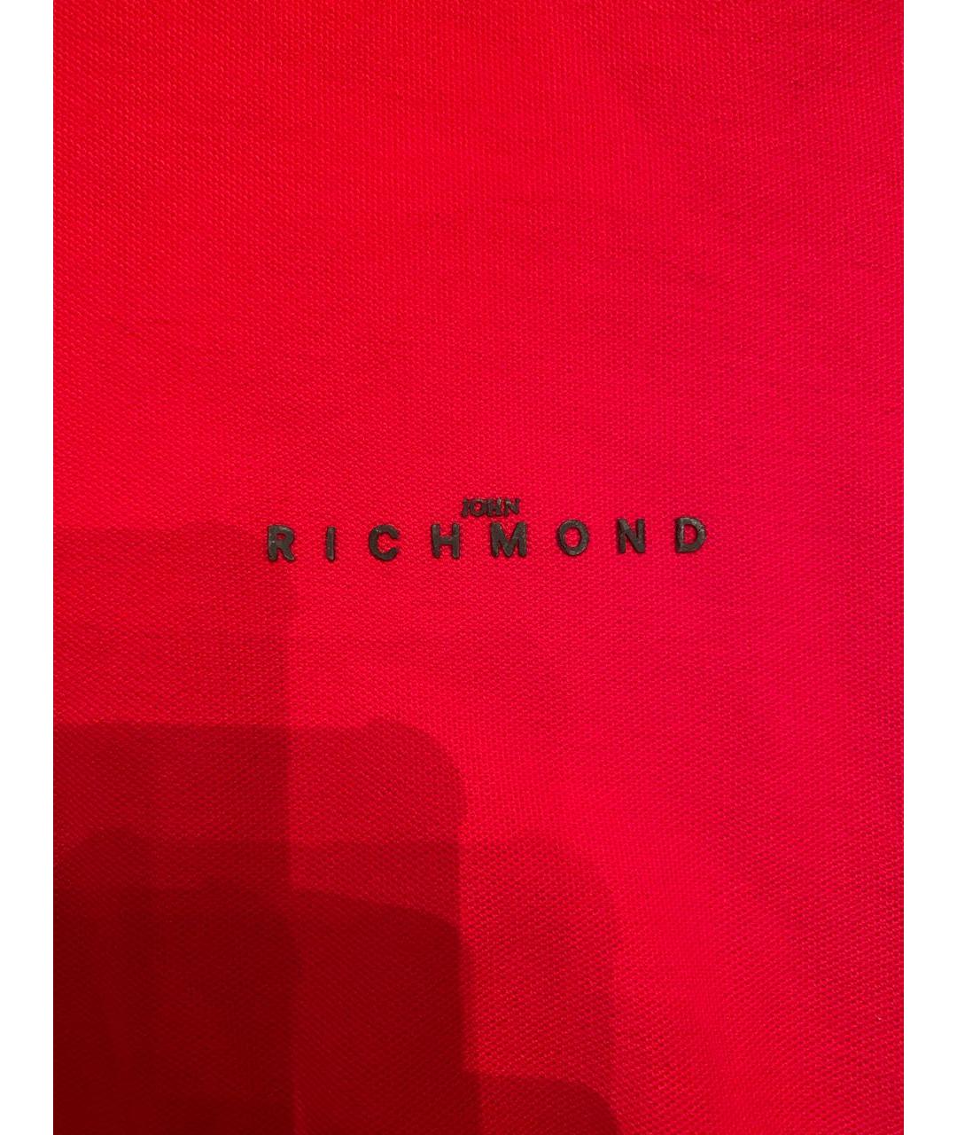 JOHN RICHMOND Красное хлопковое поло с коротким рукавом, фото 4