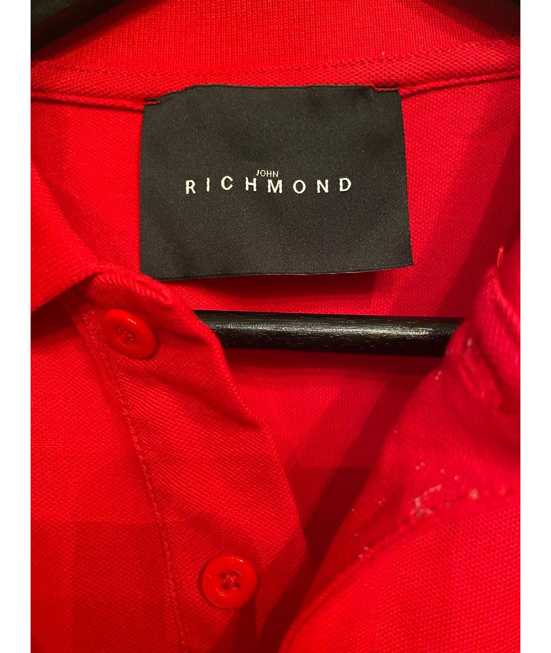 JOHN RICHMOND Красное хлопковое поло с коротким рукавом, фото 3