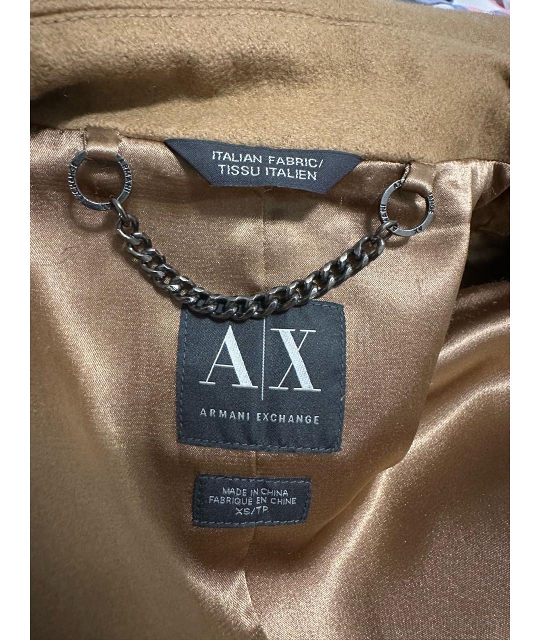 ARMANI EXCHANGE Бежевое шерстяное пальто, фото 6