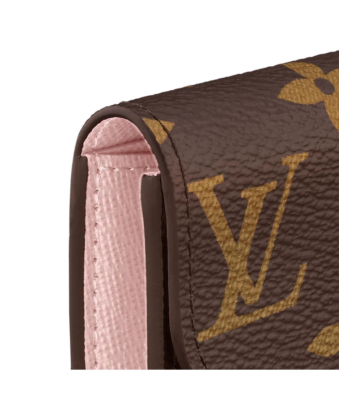 LOUIS VUITTON Розовый кожаный кошелек, фото 3