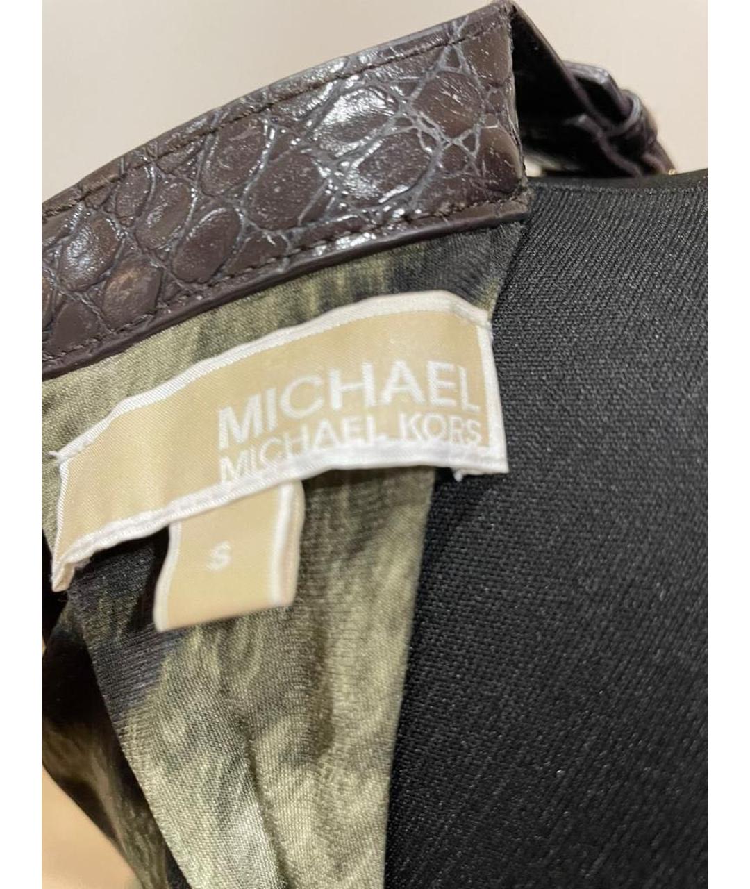 MICHAEL KORS Хаки полиэстеровое коктейльное платье, фото 3