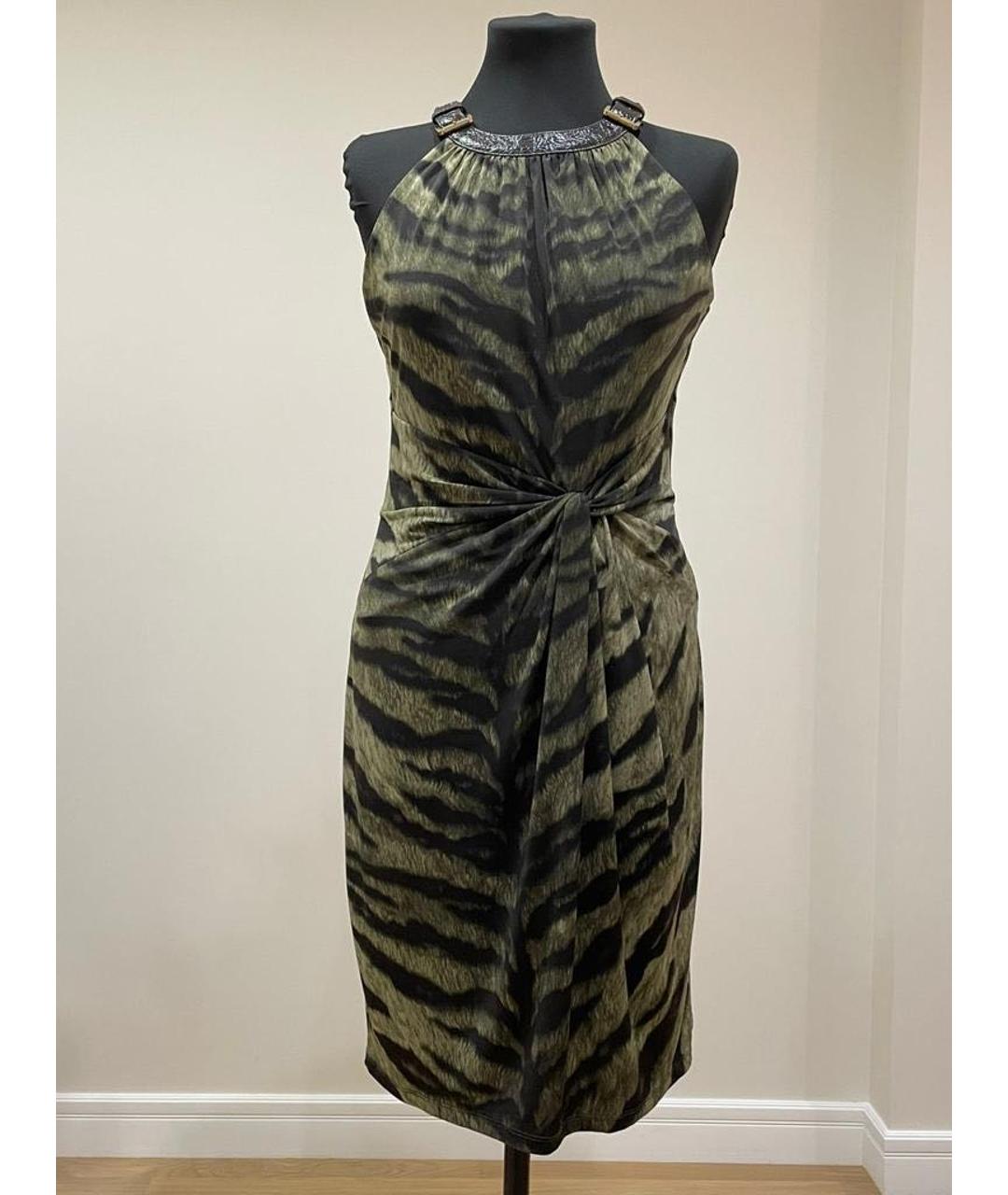 MICHAEL KORS Хаки полиэстеровое коктейльное платье, фото 5