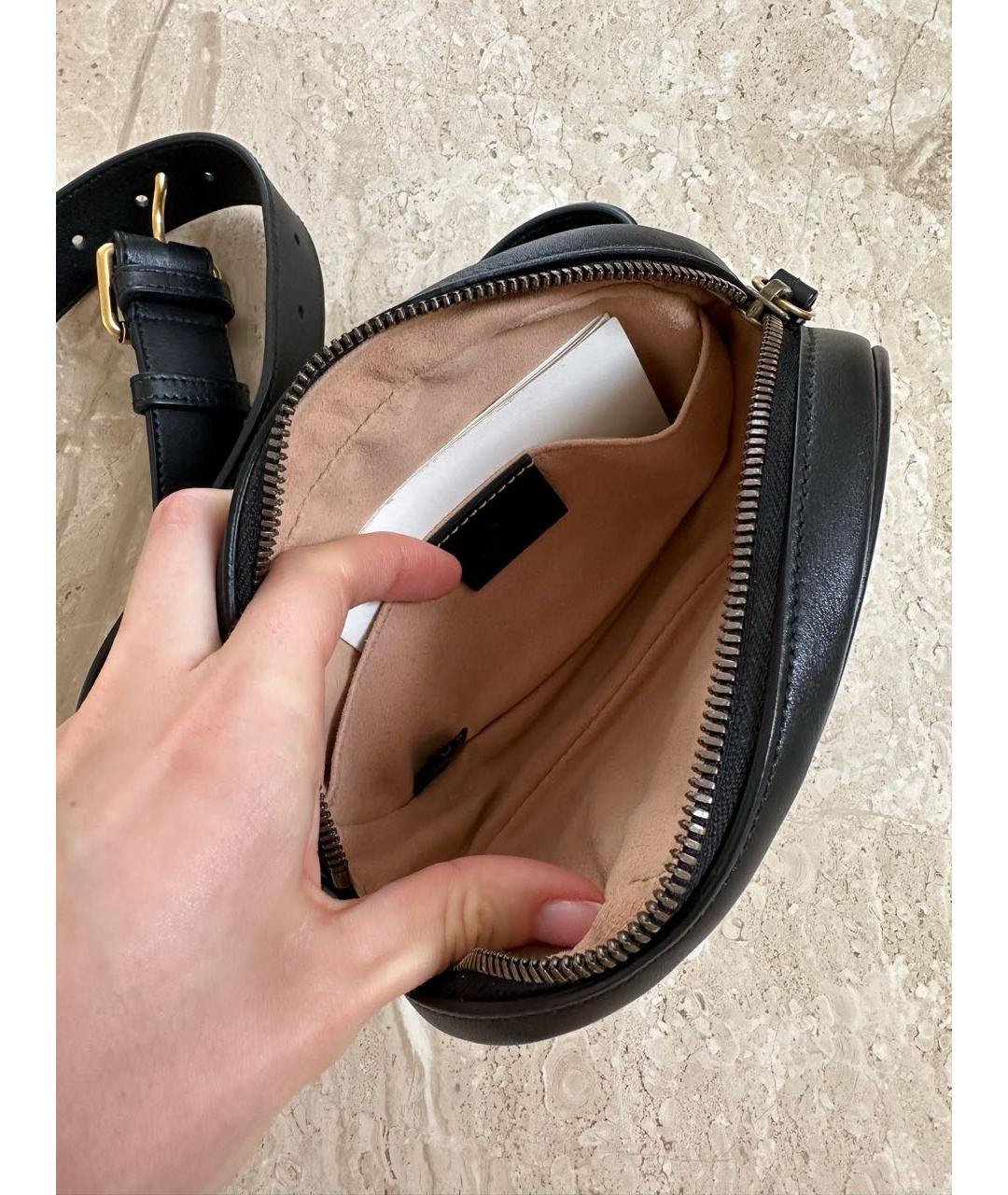 GUCCI Черная кожаная поясная сумка, фото 4